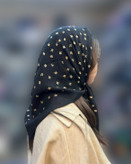 مینی اسکارف مشکی گلدوزی شده کد ۷۱۰