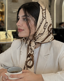 مینی اسکارف ابریشم زنجیری کد ۱۰۱۰
