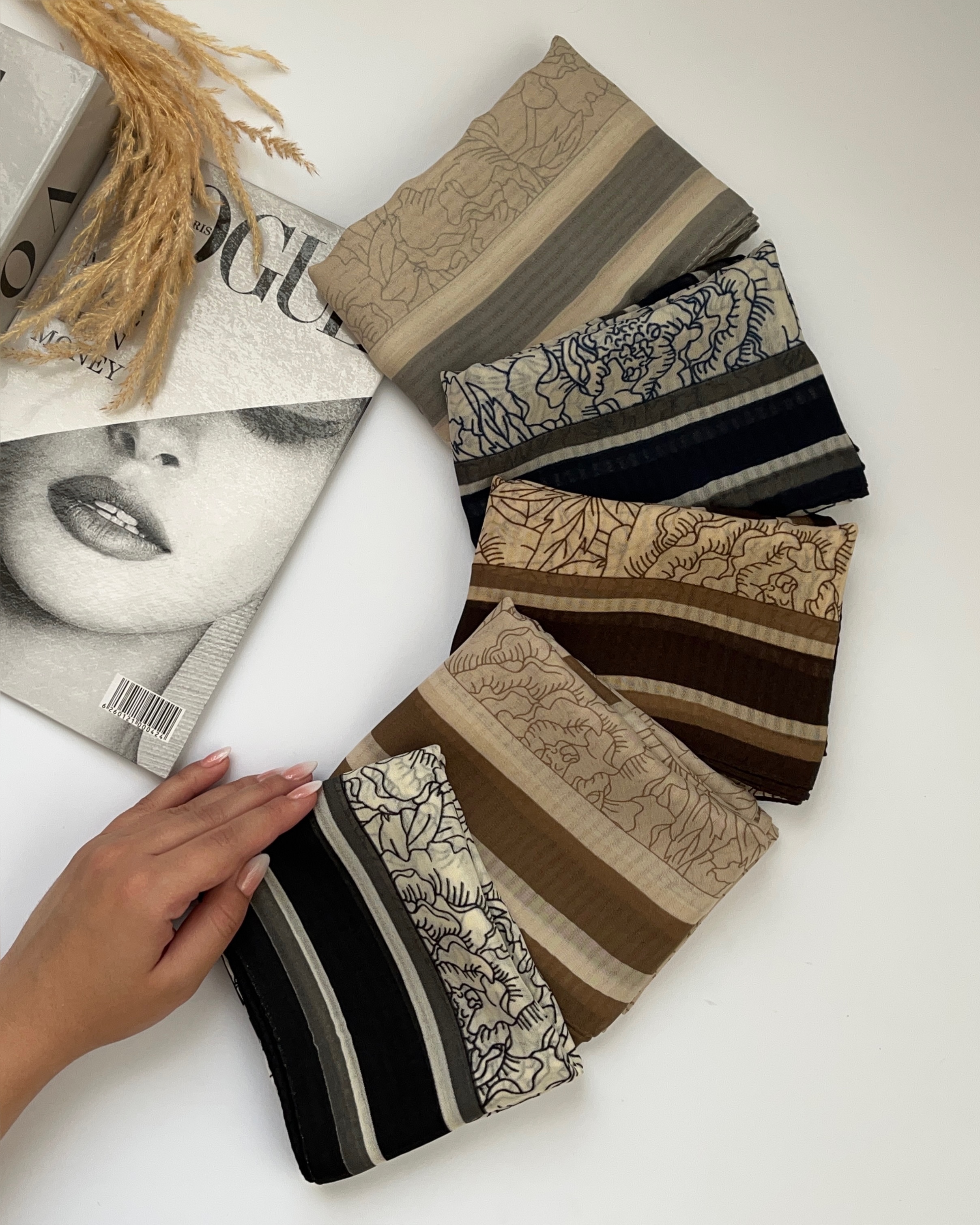 روسری سوپر نخ ترک وارداتی کد ۱۲۹۰