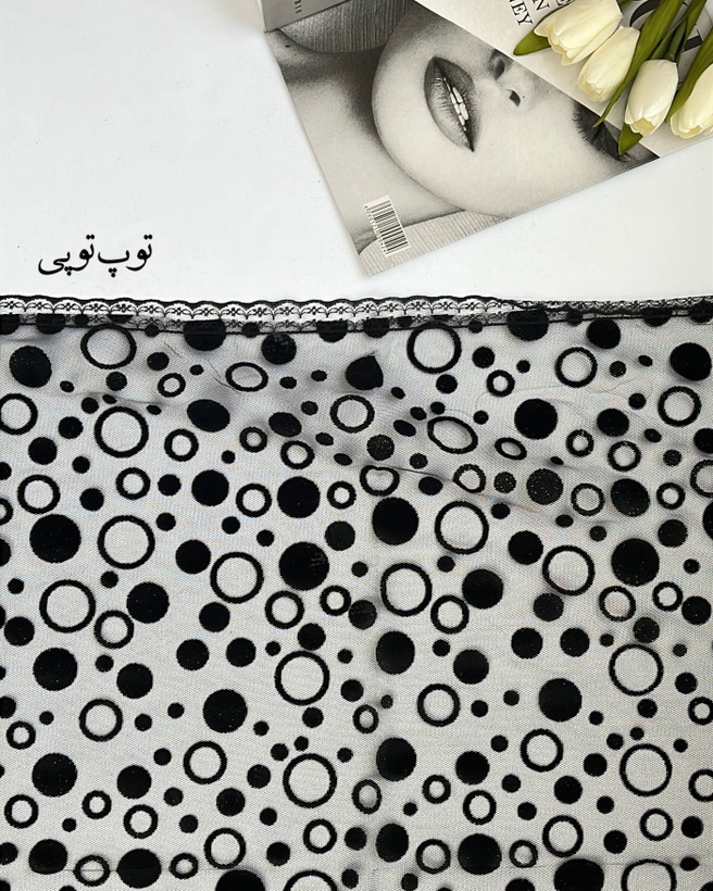 مینی اسکارف گیپورطرحدار کد ۱۳۷۰