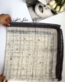 روسری سوپرنخ پاپیونی شاین دار قواره ۹۰ کد ۱۳۸۰