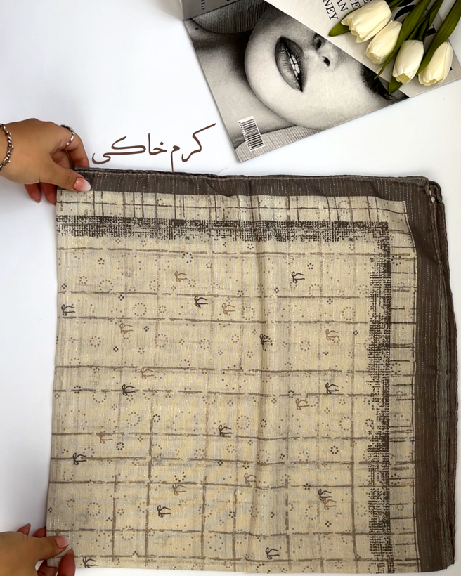 روسری سوپرنخ پاپیونی شاین دار قواره ۹۰ کد ۱۳۸۰