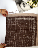 روسری سوپرنخ پاپیونی شاین دار قواره ۹۰ کد ۱۳۸۰