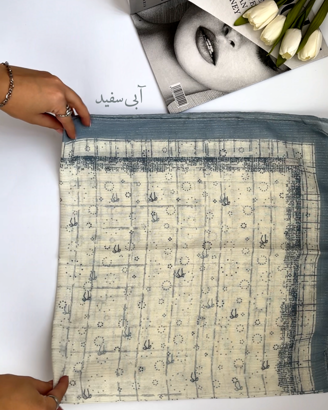 روسری سوپرنخ پاپیونی شاین دار قواره ۹۰ کد ۱۳۸۰