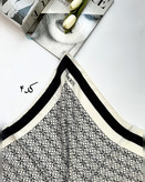 مینی اسکارف نخی میکس سفید مشکی کد ۱۴۶۰