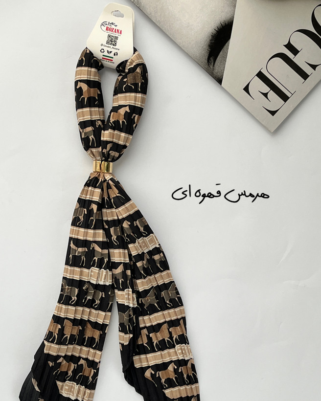 دستمال گردن چندکاره میکس قهوه ای کد ۱۵۳۰
