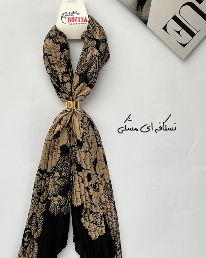 دستمال گردن چندکاره میکس قهوه ای کد ۱۵۳۰
